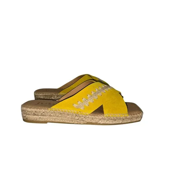 JUTELIA Made In Spain Suede Espadrille Flat Sandals - Picture 3 of 13